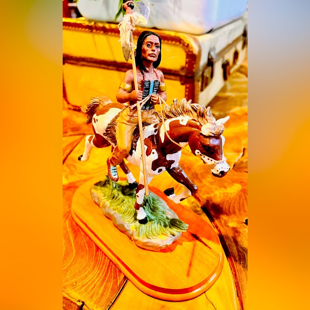 Old West visions Limited Edition Native American Warrior on horse.